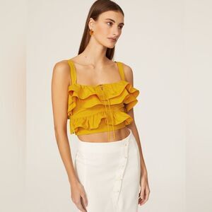 Jason Wu Sweetheart Ruffled Crop Top Sz‎ 0